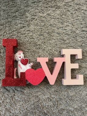 LOVE decorative letters with heart and dog